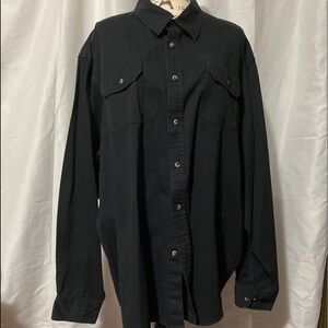 Men’s Wrangler long sleeve navy button up work shirt sz 3XL